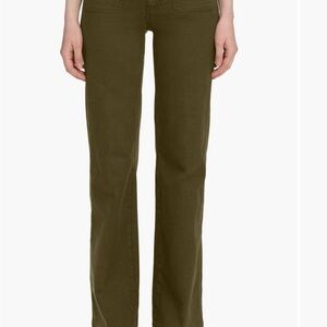 Frame Refined trouser pants in Tree Moss